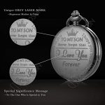 SIBOSUN Pocket Watch Men Chain Fob Quartz Engraved