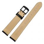 WOCCI 22mm Watch Bands, Black Vintage Leather
