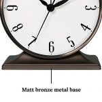 PresenTime Co Lewis Mantel Alarm Clock - A Silent Bronze Companion for Restful Nights