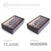 Espresso Wooden Watch Box Organizer with Glass Display Top