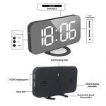 Digital Alarm Clock,Large Mirrored LED Clock,Snooze