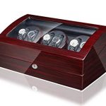 6 Watch Winder with 7 Storages Box Case - Super Quiet Mabuchi Motor, Zero Magnetization, Programmed Rotational Setting