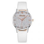 Thin Dial Wrist Watch with Leather Band