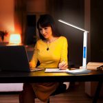 LED Desk Lamp Office with Clock