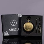 Black Chain Quartz Gift Brother Engraved Pocket Watch