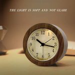3 Inch Small Retro Analog Wooden Alarm Clock/Desk Clock