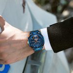 Watch Waterproof Business Dress Date Blue Mesh