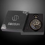 Pocket Watch Antique Dragon Mechanical Skeleton SIBOSUN Double Cover