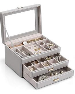Watch Box Organizers with Glass Display Top
