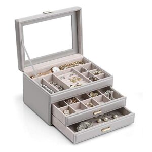 Watch Box Organizers with Glass Display Top