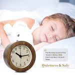 3 Inch Small Retro Analog Wooden Alarm Clock/Desk Clock
