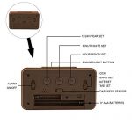Large LCD Digital Alarm Clock Wooden