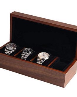 BingYes Wood Watch Box,with Ring Storage Bag