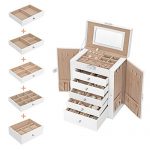 6-Tier Large Jewelry Box with Drawers, Mirror, and Lock - A Jewel Lover's Dream Organizer in Elegant White