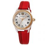 Bruno Magli Two-Tone Red Italian Leather Dial Strap Watch