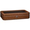 12 Slot Leather Watch Box – Luxury Tan & Brown Watch Case Display Organizer ⌚️