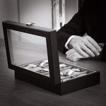 SONGMICS 12-Slot Watch Box, Watch Holder with Glass Lid
