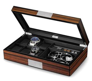 Lifomenz Co Watch Jewelry Box for Men 6 Slot Watch Box