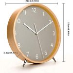 8-Inch Wooden Table Clock - Silent Non-Ticking Battery Operated Desk Clock for Bedroom and Living Room Decor