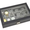 Leather 6 Watch Box Jewelry Case and 3 Piece Eyeglasses Storage - Elegant Display and Protection for Your Watches and Glasses