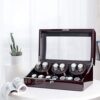 6 Watch Winder with 7 Storages Box Case - Super Quiet Mabuchi Motor, Zero Magnetization, Programmed Rotational Setting