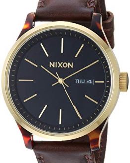 NIXON Sentry Luxe A1263 - Tortoise/Gold/Brown - 100m Water Resistant