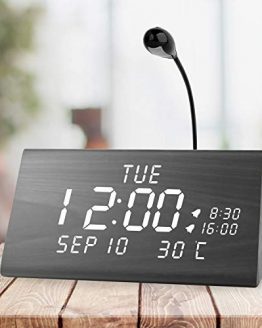 Wood Digital Dual Alarms Clocks