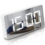 Digital Alarm Clock Large Mirrored LED Display Snooze Function
