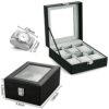 Leather Case Watch Box Wooden Storage Organizer