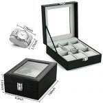 Leather Case Watch Box Wooden Storage Organizer