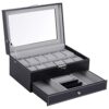 Hossejoy Leather Watch Box 12 Mens Watch Organizer