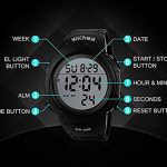 Sport with the Mens Digital Sports Watch – Waterproof, Shock Resistant, and Packed with Features in Sleek Black Design