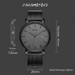 BUREI Wrist Watch Analog Deep Gray