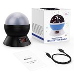 360-Degree Rotating Star Moon Projection Lamp with LED Timer