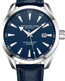 Stuhrling Original Blue Watch Calfskin Leather