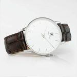 Ethan Eliot Brown Croc Minimalist Men's Watch White Face