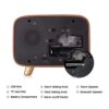 Retro Wooden Alarm Clock with Bluetooth Speaker