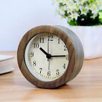 3 Inch Small Retro Analog Wooden Alarm Clock/Desk Clock
