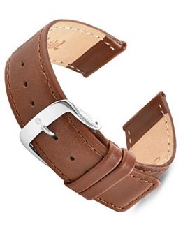 Leather Square Tip Watch Band 20mm Brown Speidel