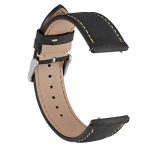 18mm Watch Band Quick Release Leather Watch Strap Black
