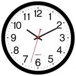 Round Easy to Read Black Wall Clock Non-Ticking