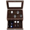 BEWISHOME Watch Box Luxury Watch Case -10 Slots