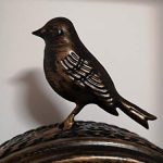 Vintage Cottage Metal Table Clock with Bird