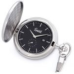 Speidel Classic Brushed Engravable Pocket Watch with 14" Chain