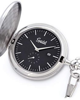 Speidel Classic Brushed Engravable Pocket Watch with 14" Chain