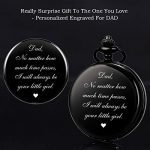 Pocket Watch Father Chain Engraved Black