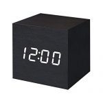T&F Digital Alarm Clock Wooden LED Light Multifunctional