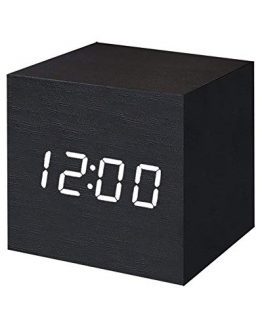 T&F Digital Alarm Clock Wooden LED Light Multifunctional