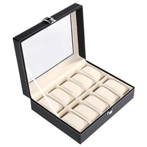 Watch Box Display Case Real Glass Organizer Storage