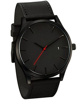 Low-Key Minimalist Connotation Leather Men's Quartz Wristwatch